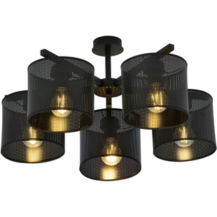 Lampa sufitowa ażurowa Jordan V 55cm czarna Emibig