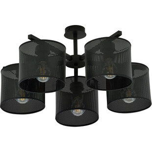 Lampa sufitowa ażurowa Jordan V 55cm czarna Emibig
