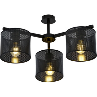 Lampa sufitowa ażurowa Jordan III 55cm czarna Emibig