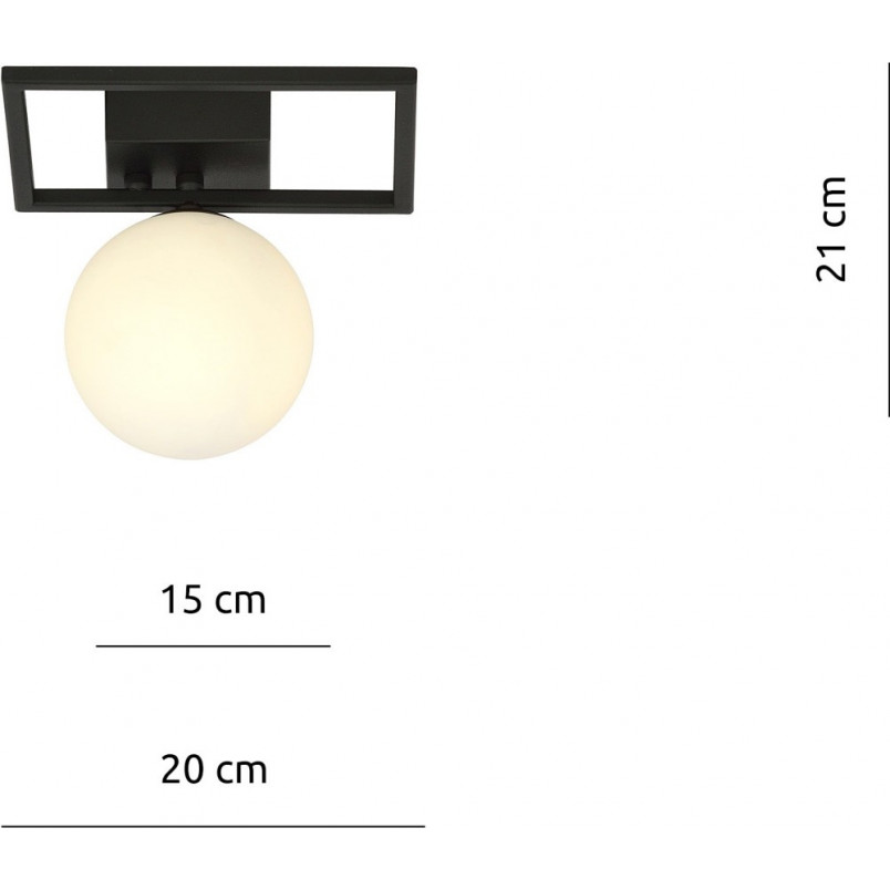 Plafon szklany kula Imago E15cm czarny - Emibig | Sklep z lampami