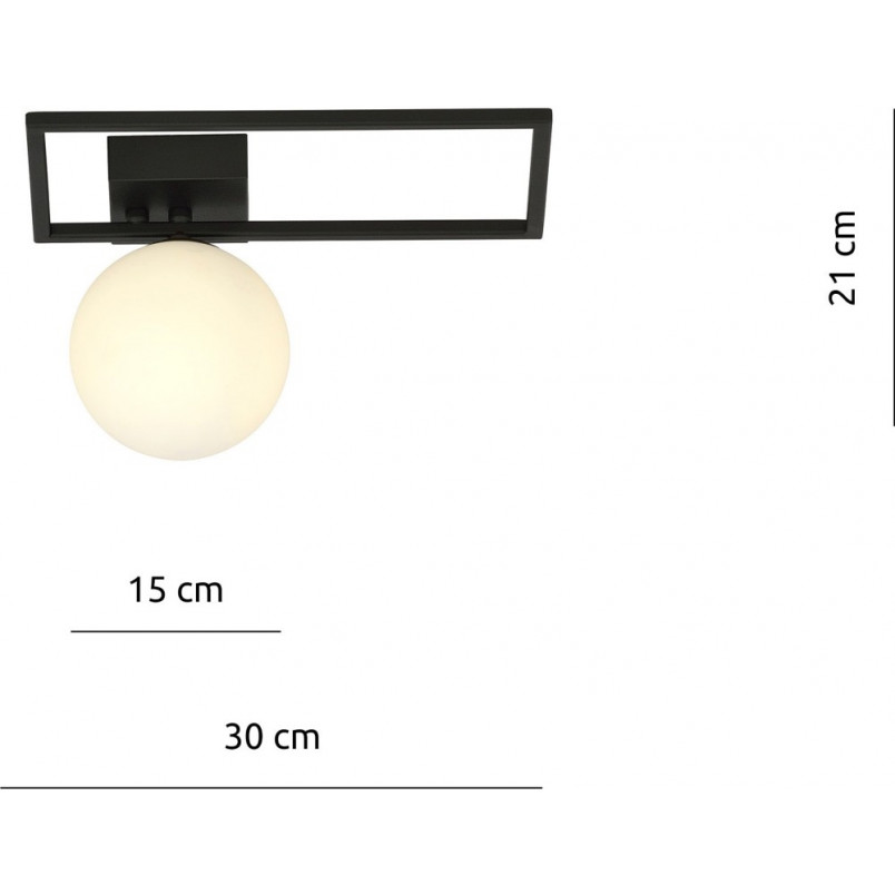 Plafon szklany kula Imago D 15cm czarny - Emibig | Sklep z lampami