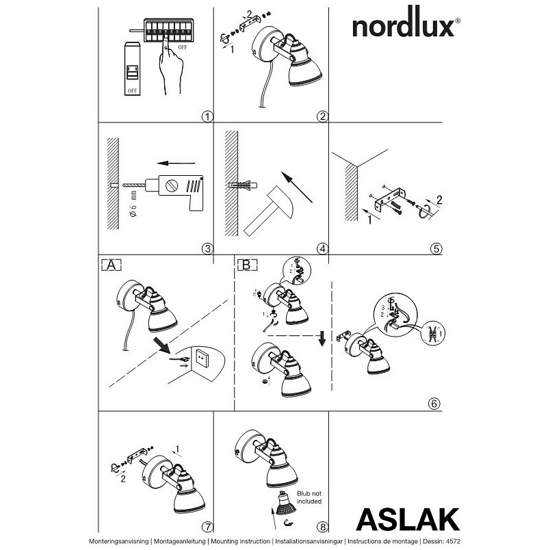 Kinkiet Loft Aslak Czarny Nordlux - Stylowe Oświetlenie