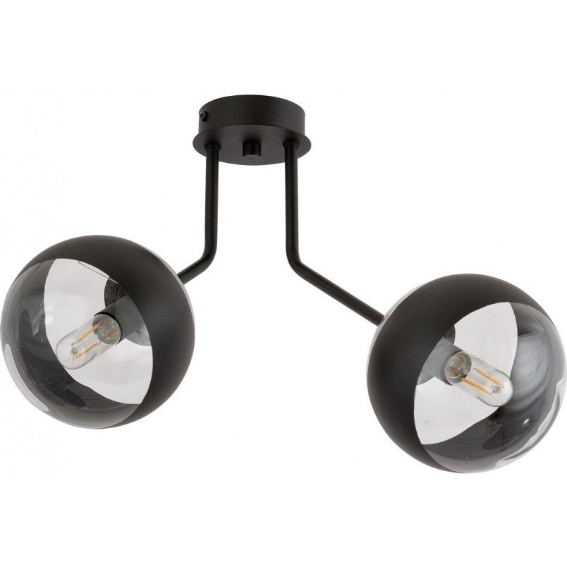 Lampa sufitowa Nova II Emibig - Szklane kule, czarny pasek