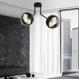 Lampa sufitowa Nova II Emibig - Szklane kule, czarny pasek