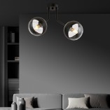Lampa sufitowa Nova II Emibig - Szklane kule, czarny pasek