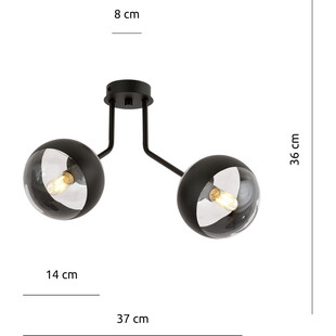 Lampa sufitowa Nova II Emibig - Szklane kule, czarny pasek