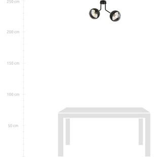 Lampa sufitowa Nova II Emibig - Szklane kule, czarny pasek