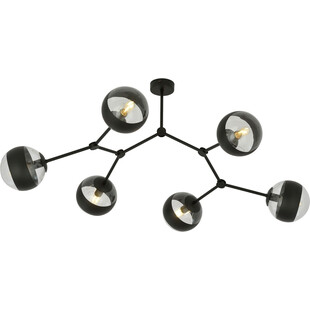 Lampa sufitowa szklane kule Space VI 108cm przezroczysty / czarny pasek Emibig