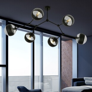 Lampa Sufitowa Space VI | Szkło, Czarny | Emibig