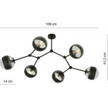Lampa Sufitowa Space VI | Szkło, Czarny | Emibig