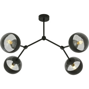Lampa sufitowa szklane kule Space IV 80cm przezroczysty / czarny pasek Emibig