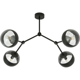 Lampa sufitowa szklane kule Space IV 80cm przezroczysty / czarny pasek Emibig