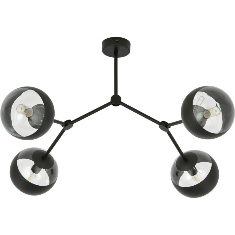 Lampa Sufitowa Space IV | Szkło, Czarny | Emibig