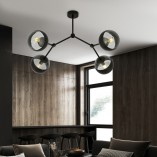 Lampa Sufitowa Space IV | Szkło, Czarny | Emibig