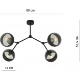 Lampa Sufitowa Space IV | Szkło, Czarny | Emibig