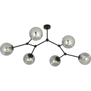 Lampa sufitowa szklane kule Space VI 108cm grafitowa-czarna Emibig