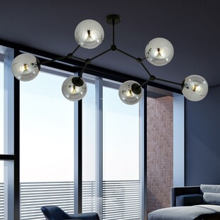 Lampa Sufitowa Space VI - Szklane Kule, Grafit/Czarny | Emibig