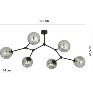 Lampa Sufitowa Space VI - Szklane Kule, Grafit/Czarny | Emibig