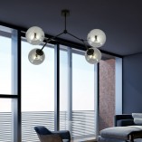 Lampa Sufitowa Space IV | Szklane Kule, Grafit/Czarny | Emibig