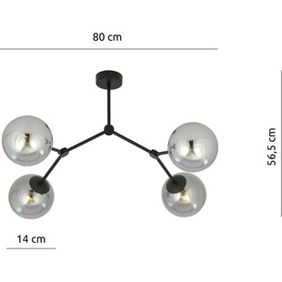 Lampa Sufitowa Space IV | Szklane Kule, Grafit/Czarny | Emibig