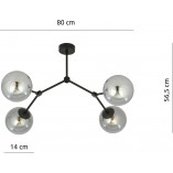 Lampa Sufitowa Space IV | Szklane Kule, Grafit/Czarny | Emibig