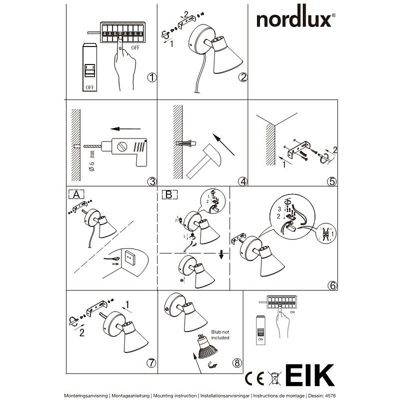 Kinkiet Nordlux Eik biały | Skandynawski design