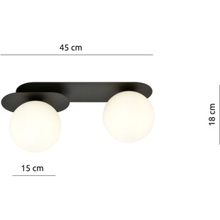 Plafon szklany Plaza 2 | Biało-czarny | Emibig - 45cm