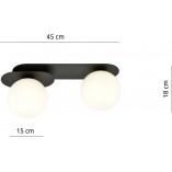 Plafon szklany Plaza 2 | Biało-czarny | Emibig - 45cm