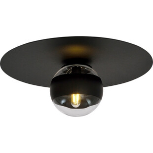 Plafon szklany Solar 14cm przezroczysty / czarny pasek Emibig