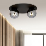 Plafon szklany SOLAR 2 - czarny/grafitowy | Emibig