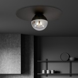 Plafon szklany Solar 14cm grafitowy-czarny Emibig | Sklep z lampami