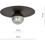 Plafon szklany Solar 14cm grafitowy-czarny Emibig | Sklep z lampami