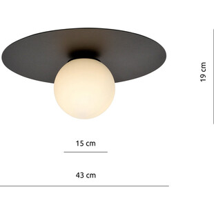Plafon szklany Solar 15cm biało-czarny Emibig - Sklep Emibig