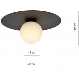 Plafon szklany Solar 15cm biało-czarny Emibig - Sklep Emibig