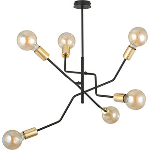 Lampa sufitowa 6 punktowa Bolt 66cm czarno-złota Emibig