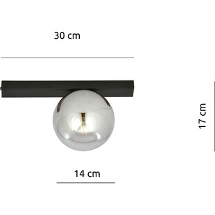 Plafon szklany Fit 14cm - grafitowo-czarny | Emibig