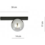 Plafon szklany Fit 14cm - grafitowo-czarny | Emibig