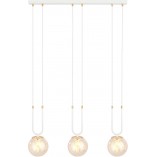 Lampa Wisząca Glam III - Szklane Kule, Biało-Bursztynowa | Emibig