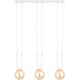 Lampa Wisząca Glam III - Szklane Kule, Biało-Bursztynowa | Emibig