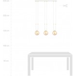 Lampa Wisząca Glam III - Szklane Kule, Biało-Bursztynowa | Emibig