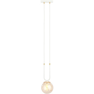 Lampa wisząca szklana kula Glam 14cm biało-bursztynowa Emibig