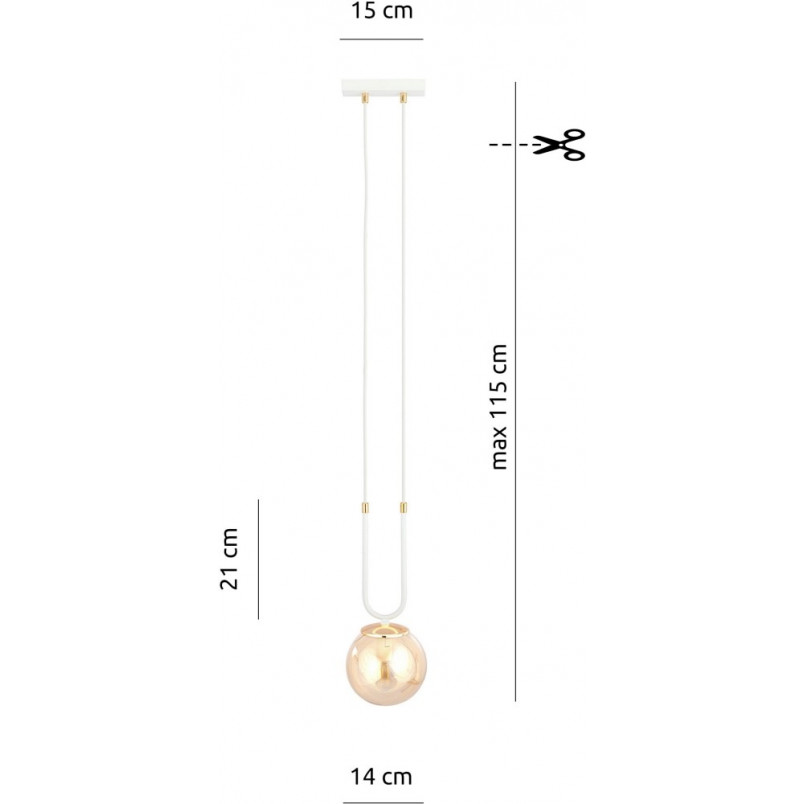 Lampa Wisząca Glam - Szklana Kula | Emibig