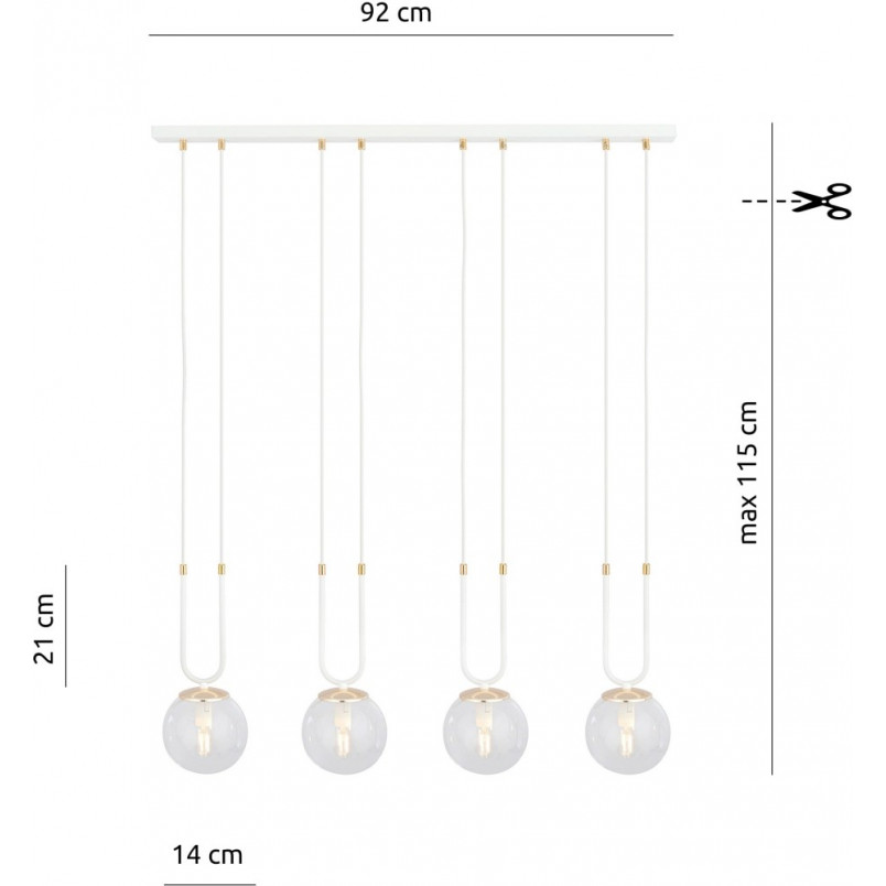 Lampa Wisząca Glam IV - Szklane Kule | Emibig
