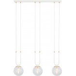 Lampa Wisząca Glam III - Szklane Kule, Biało-Przeźroczysta | Emibig