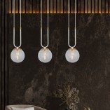 Lampa Wisząca Glam III - Szklane Kule, Biało-Przeźroczysta | Emibig