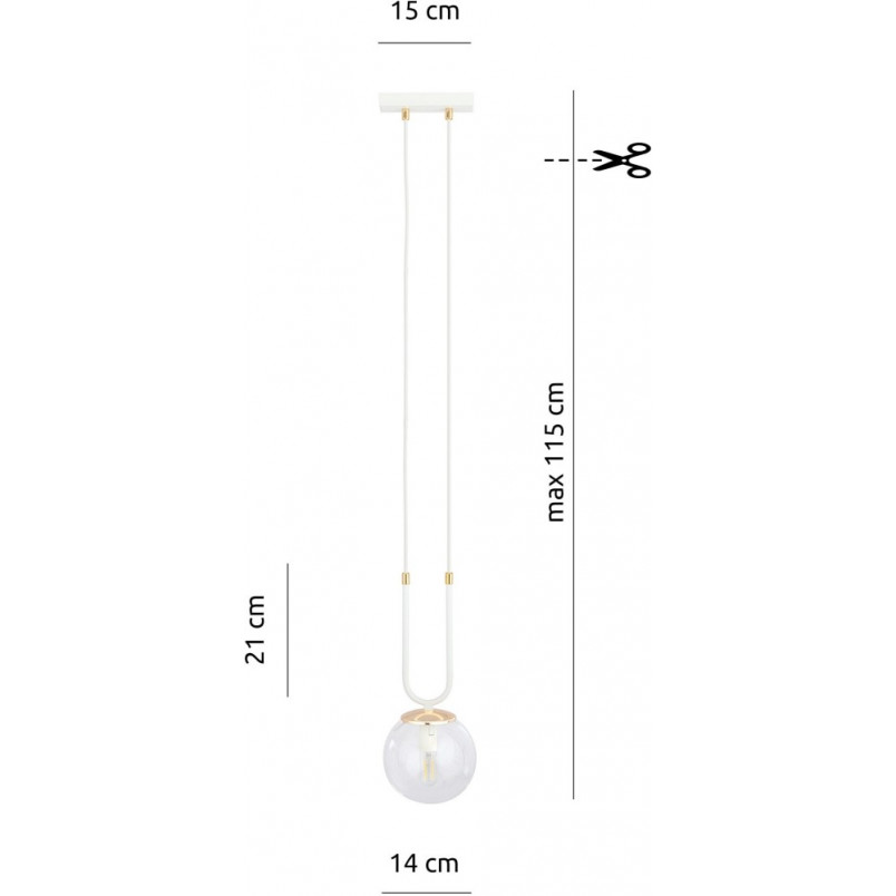 Lampa wisząca Glam szklana kula | Emibig - Nowoczesny design