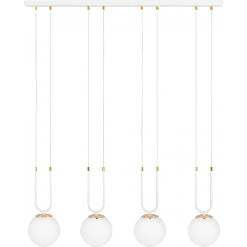 Lampa wisząca Glam IV - Szklane kule, biała | Emibig
