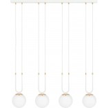 Lampa wisząca Glam IV - Szklane kule, biała | Emibig