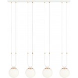 Lampa wisząca Glam IV - Szklane kule, biała | Emibig