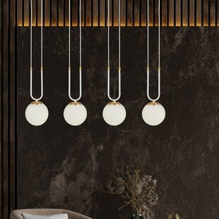 Lampa wisząca Glam IV - Szklane kule, biała | Emibig